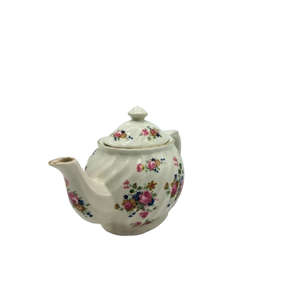 Vintage Collectible Staffordshire Fine Ceramic Floral Pattern Teapot - Picture 4 of 15